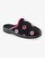 Chaussons mules - brodés fleurs (anthracite)
