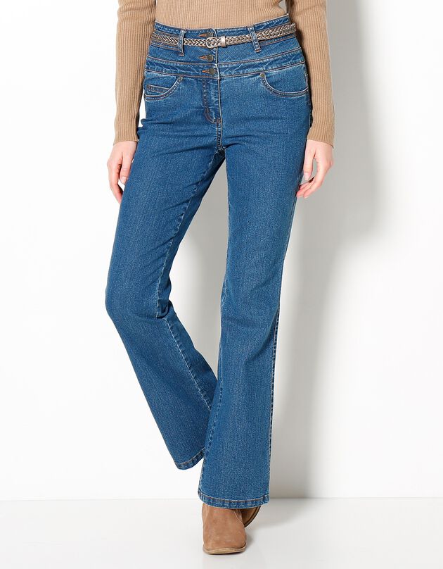 Jean taille haute coupe bootcut entrej. 78 cm (stone)