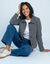 Veste blazer courte unie, Sp&eacute;cial Petites (gris)