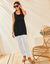 Tuniek met macramé frontje (zwart)
