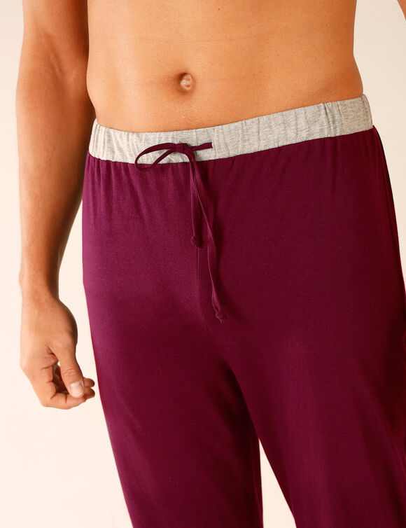 Pyjamabroek met aangetrokken pijponderkanten - set van 2 (grijs + bordeaux)