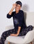 Pyjama met lange mouwen en "Sterren" print, met gratis slaapmasker (marine)