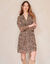 Uitlopende jurk met hoesmodel, zebraprint (beige / chocolade)