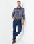 Extralang geruit hemd in flanel (blauw / kerrie)
