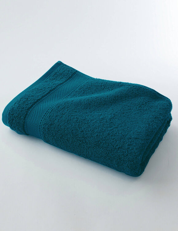 Collection serviettes de bain unies 540g/m2 confort luxe  (bleu paon)