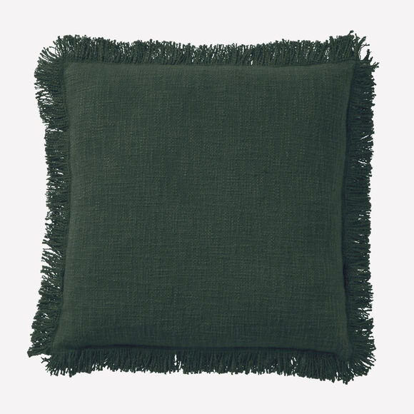 Coussin uni coton texturé (eucalyptus)