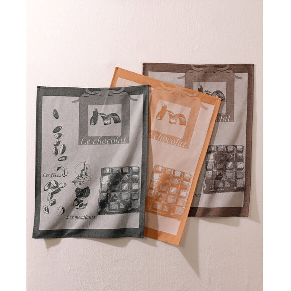 Droogdoek met 'Caf&eacute;' motief - set van 3 (driekleurig)