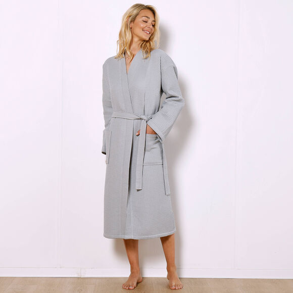 Peignoir de bain mixte adulte nid d'abeille 230 g/m2 (gris)