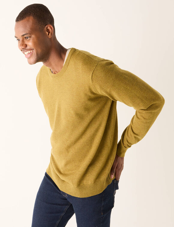 Pull col rond 80% laine (vert mousse)