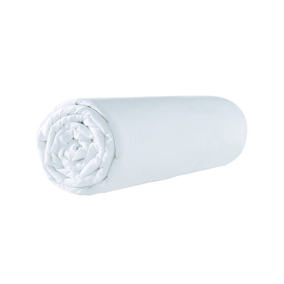Drap-housse uni flanelle bonnets 32 cm (blanc)