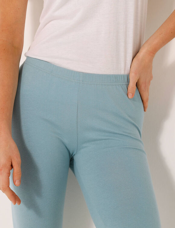 Legging uni maille jersey (bleu grisé)