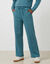 Pantalon coupe large, taille &eacute;lastiqu&eacute;e, maille milano (bleu)
