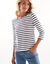 Marine-T-shirt met goudkleurig hartborduursel (wit / marine)