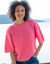 Loose trui met ellebooglange mouwen, mix van wol en mohair (roze)