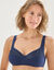 Soutien-gorge coton dentelle uni Coria - sans armatures (marine)