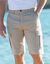 Bermuda cargo en sergé ultra stretch (beige)