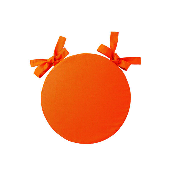 Coussin d'assise uni rond bachette (orange)