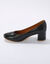 Pumps in glad leer met ronde neus (zwart)