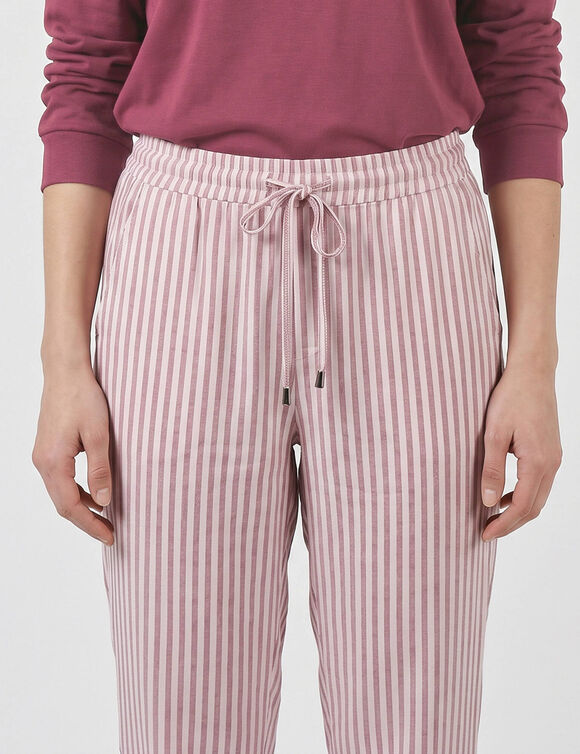 Pyjamabroek met ingeweven strepen (ecru / roze)