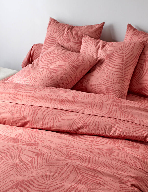 Linge de lit imprimé Marie coton (bois de rose)