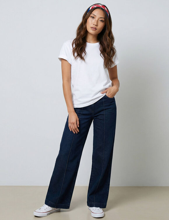 Boxy T-shirt met ellebooglange mouwen (wit)
