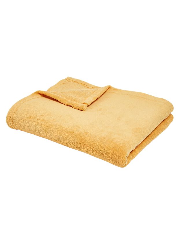 Plaid polaire toucher peluche (ocre)