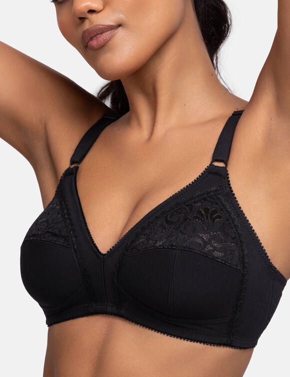 Soutien-gorge coton stretch Monica - sans armatures (noir)