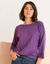 Pull col bateau manches 3/4 (parme)