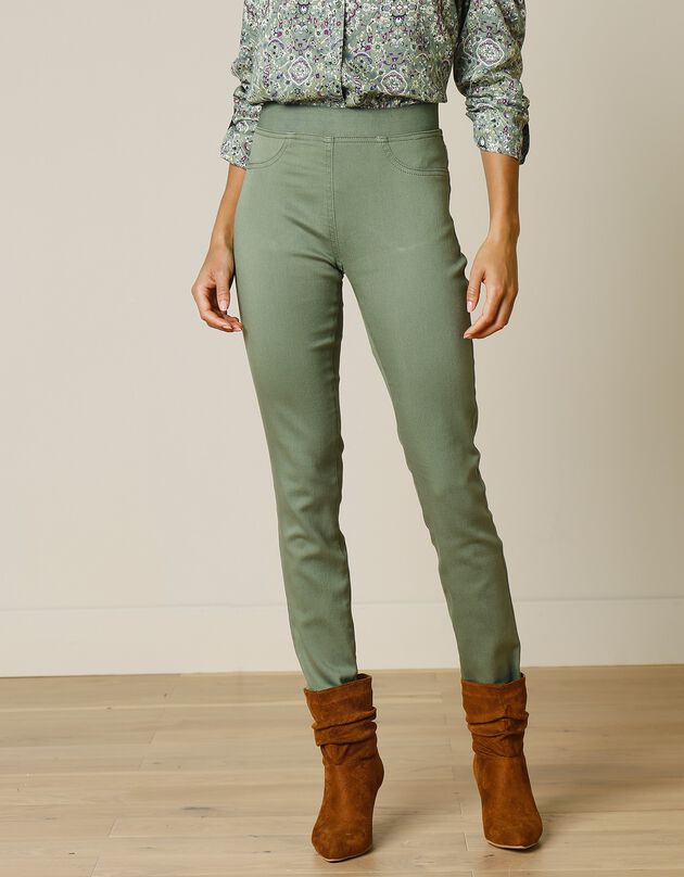 Jegging grande stature - taille élastiquée ultra confort (tilleul)