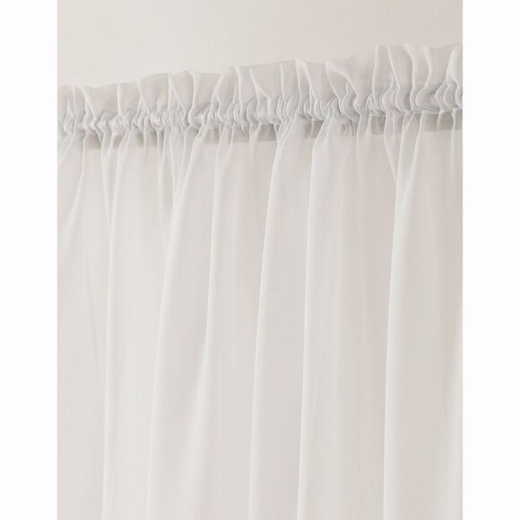 Panneau voile uni finition galon fronceur (blanc)