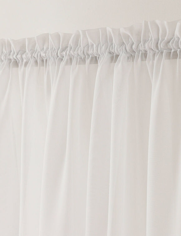Panneau voile uni finition galon fronceur (blanc)