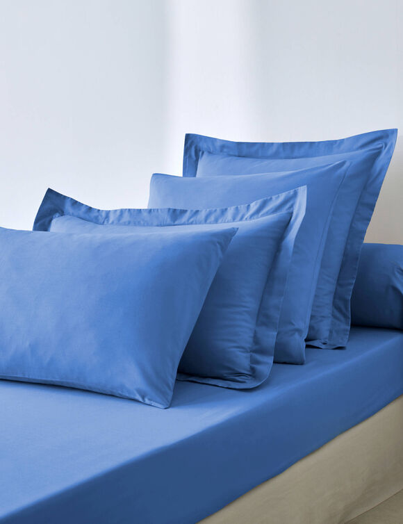 Hoeslaken van polyester-katoen, 57 draden/cm&sup2; - hoek 32 cm (oceaanblauw)
