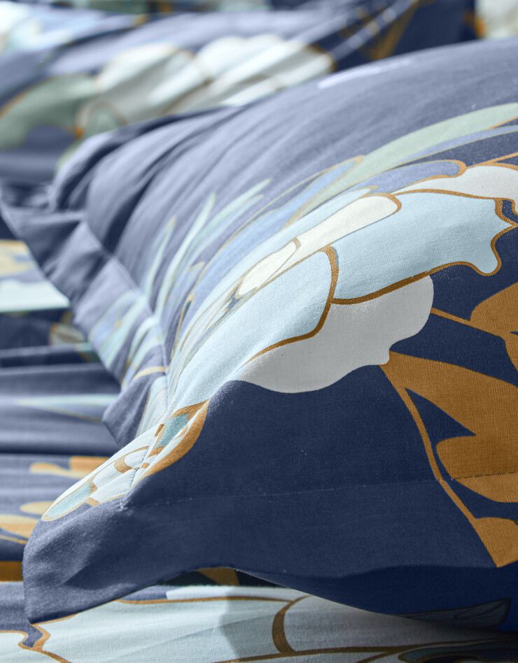 Bedlinnen Louise met bloemenprint - katoenbatist (blauw)