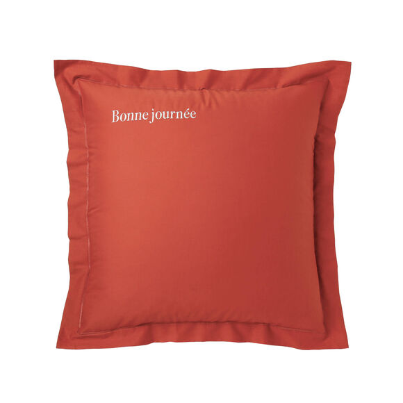 Katoenen kussensloop, personaliseerbaar (terracotta)