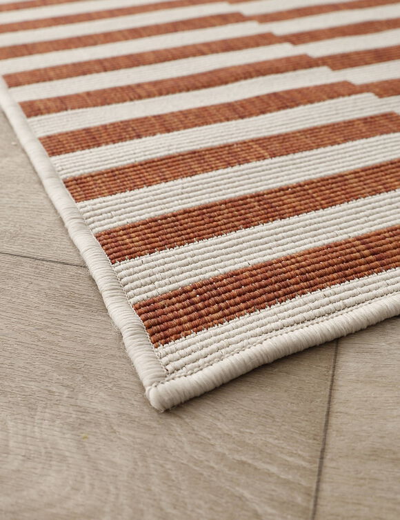 Rechthoekig tapijt met strepen (terracotta)