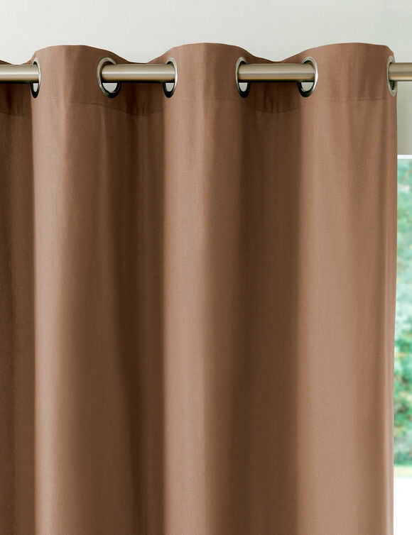 Rideau occultant bachette uni (taupe)