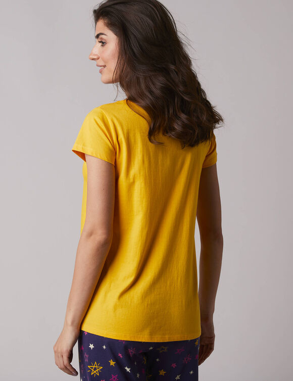 T-shirt de pyjama manches courtes imprimé Estrella  (jaune)