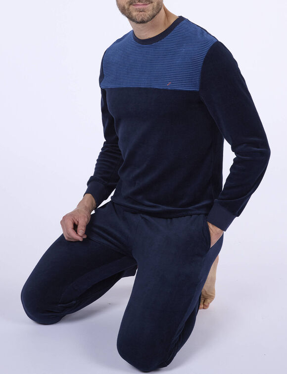 Pyjama in velours Daniel Hechter (blauw / marine)