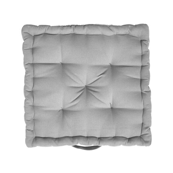 Coussin de sol uni coton (gris perle)