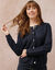 Cardigan uni maille fantaisie (marine)