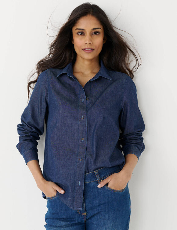 Chemise droite en denim (stone)