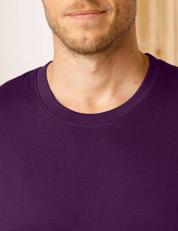 T-shirt met ronde hals en korte mouwen - set van 3 (turkoois + bordeaux + marine)