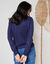 Vest met rits in patenttricot met mohairtouch (marine)