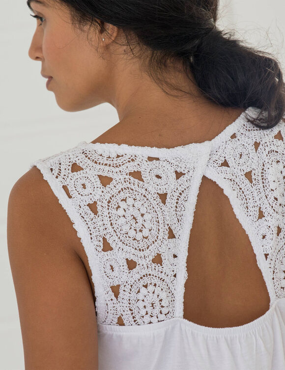 Débardeur dos macramé (blanc)