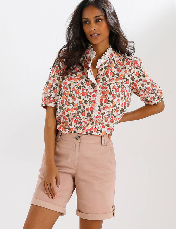 Bermuda uni longueur ajustable (beige)