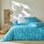 Linge de lit Alessia en coton imprimé fleuri (bleu)