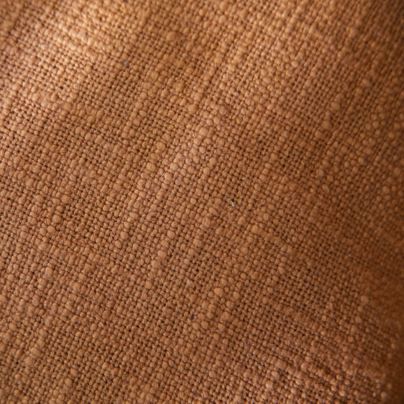 Coussin uni coton texturé (caramel)