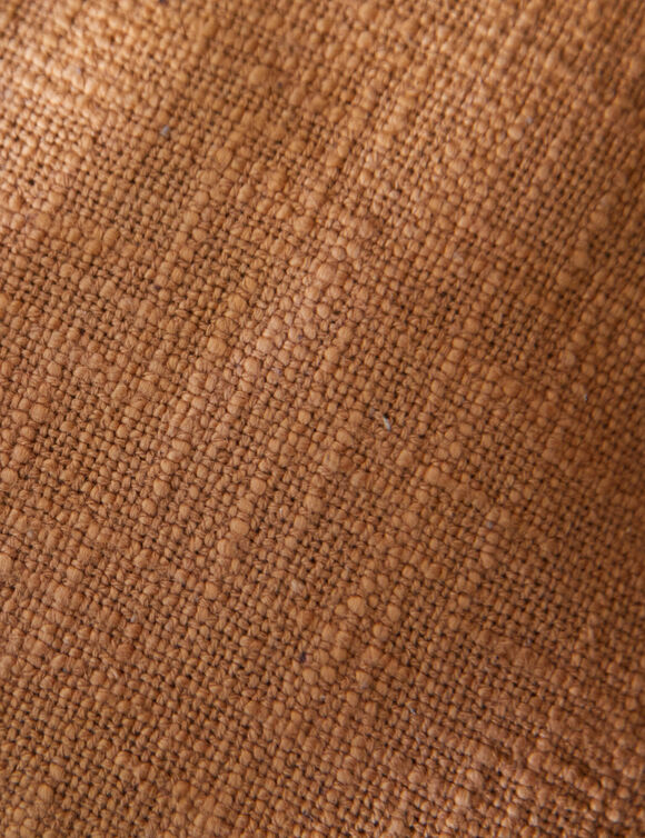 Coussin uni coton textur&eacute; (caramel)