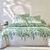 Linge de lit L&eacute;onie imprim&eacute; v&eacute;g&eacute;tal - coton 57 fils/cm&sup2; (&eacute;cru / vert)