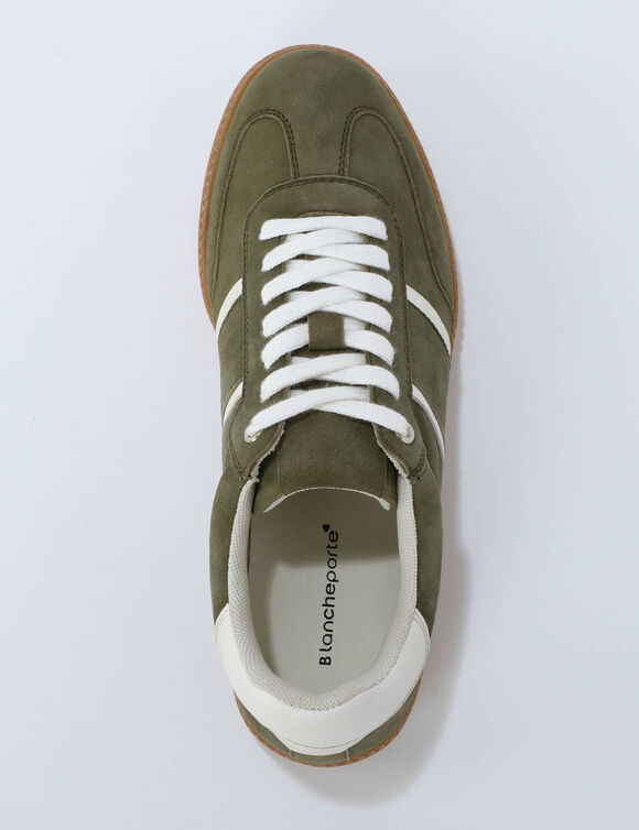 Baskets cro&ucirc;te de cuir (kaki)